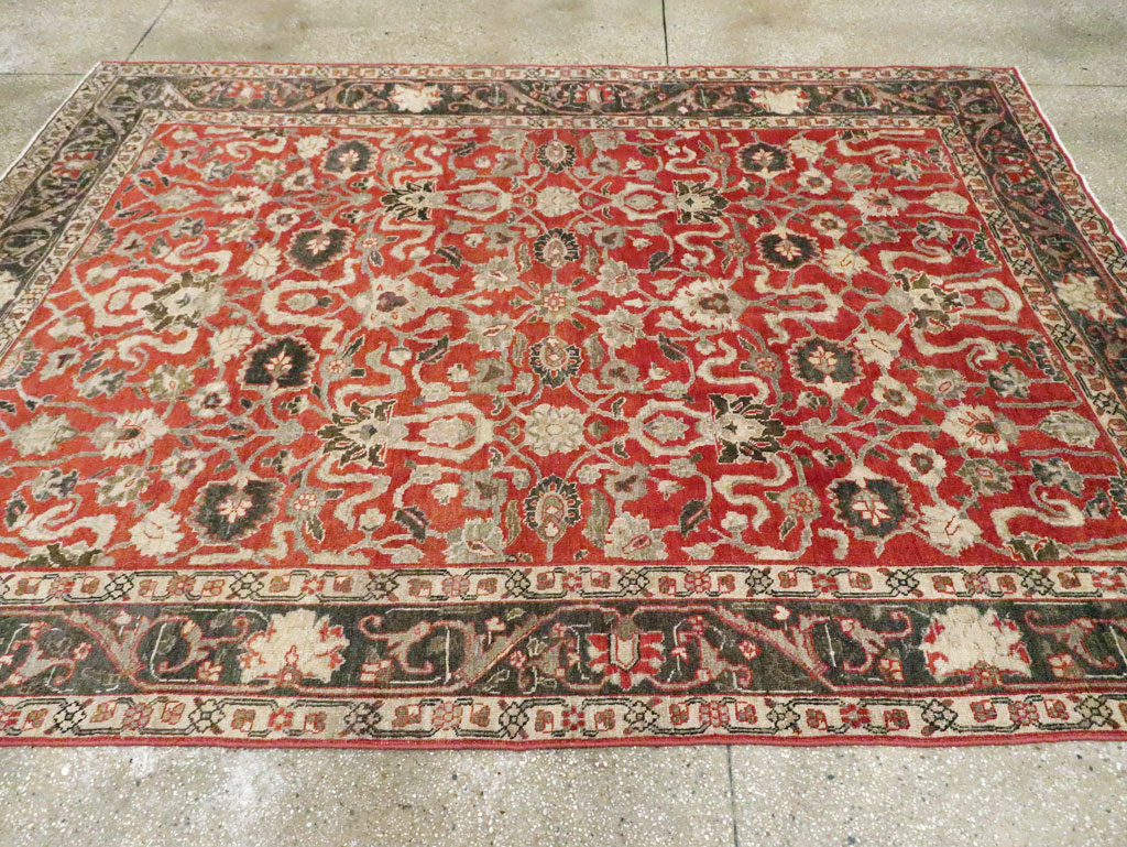 Antique Persian Tabriz Small Room Size Carpet, No.26602 - Staging