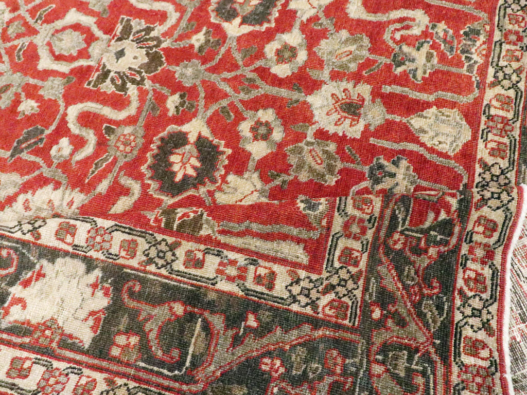 Antique Persian Tabriz Small Room Size Carpet, No.26602 - Staging