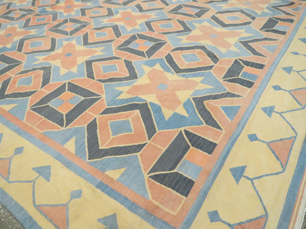 Vintage Indian Dhurrie Flatweave, No.26611 - Staging