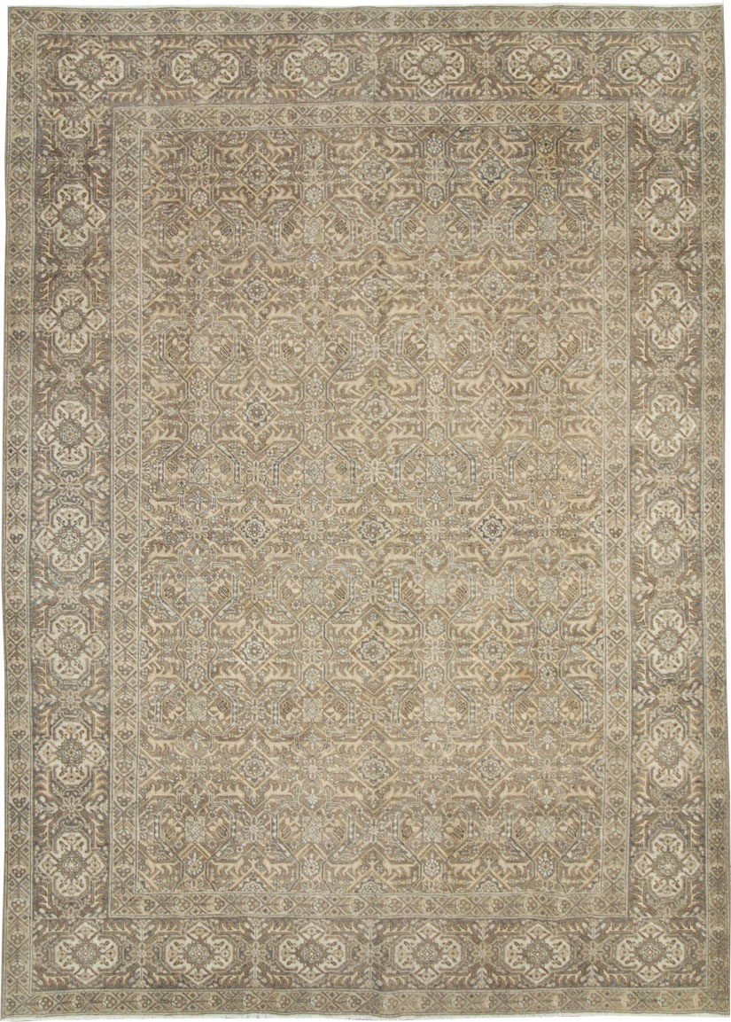 Antique Persian Tabriz Accent Carpet, No.26615 - Staging