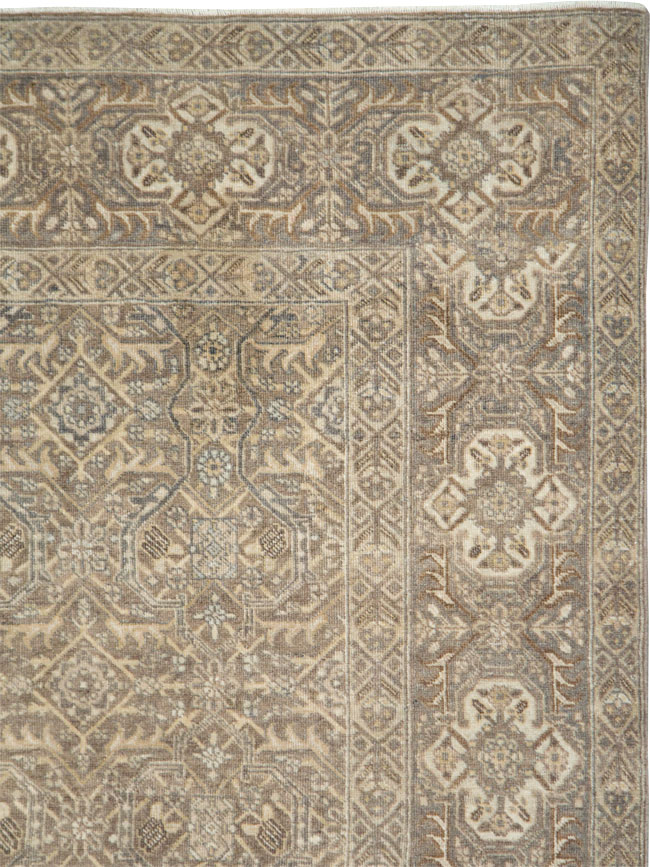 Antique Persian Tabriz Accent Carpet, No.26615 - Staging