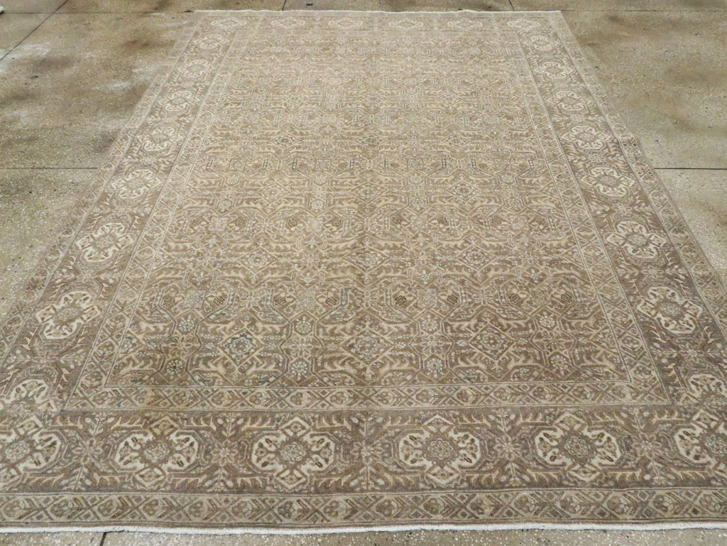 Antique Persian Tabriz Accent Carpet, No.26615 - Staging
