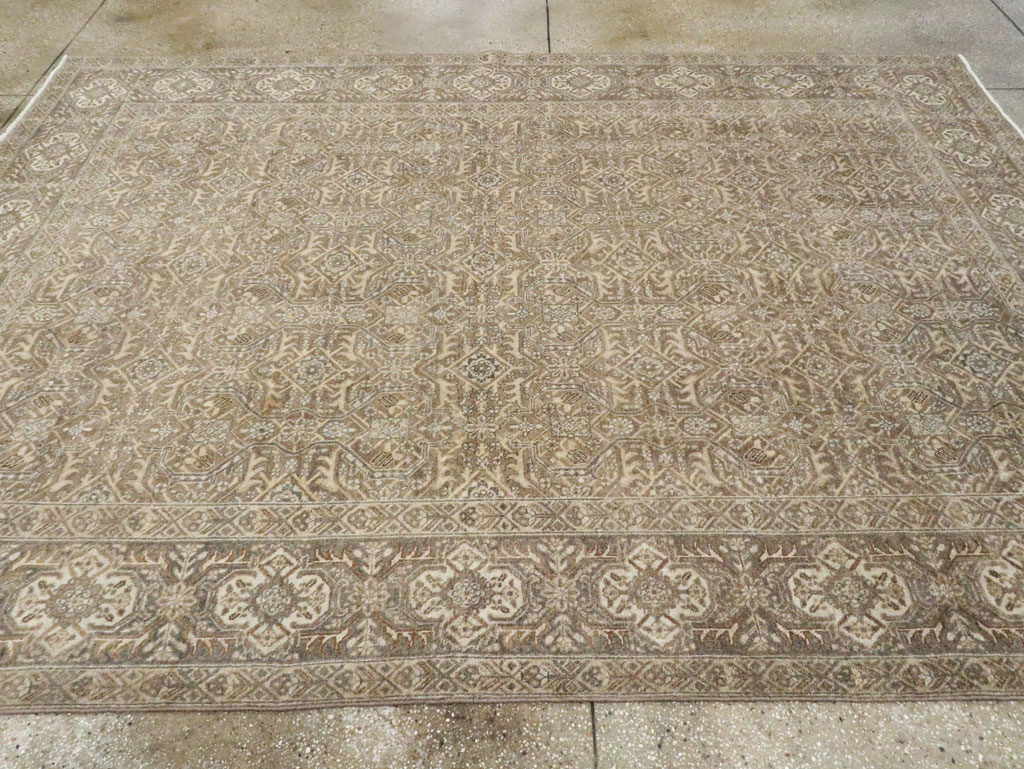 Antique Persian Tabriz Accent Carpet, No.26615 - Staging