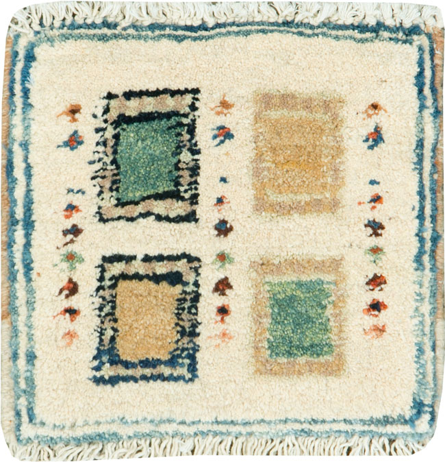 Vintage Persian Gabbeh Tribal Throw Rug, No.26621 - Staging