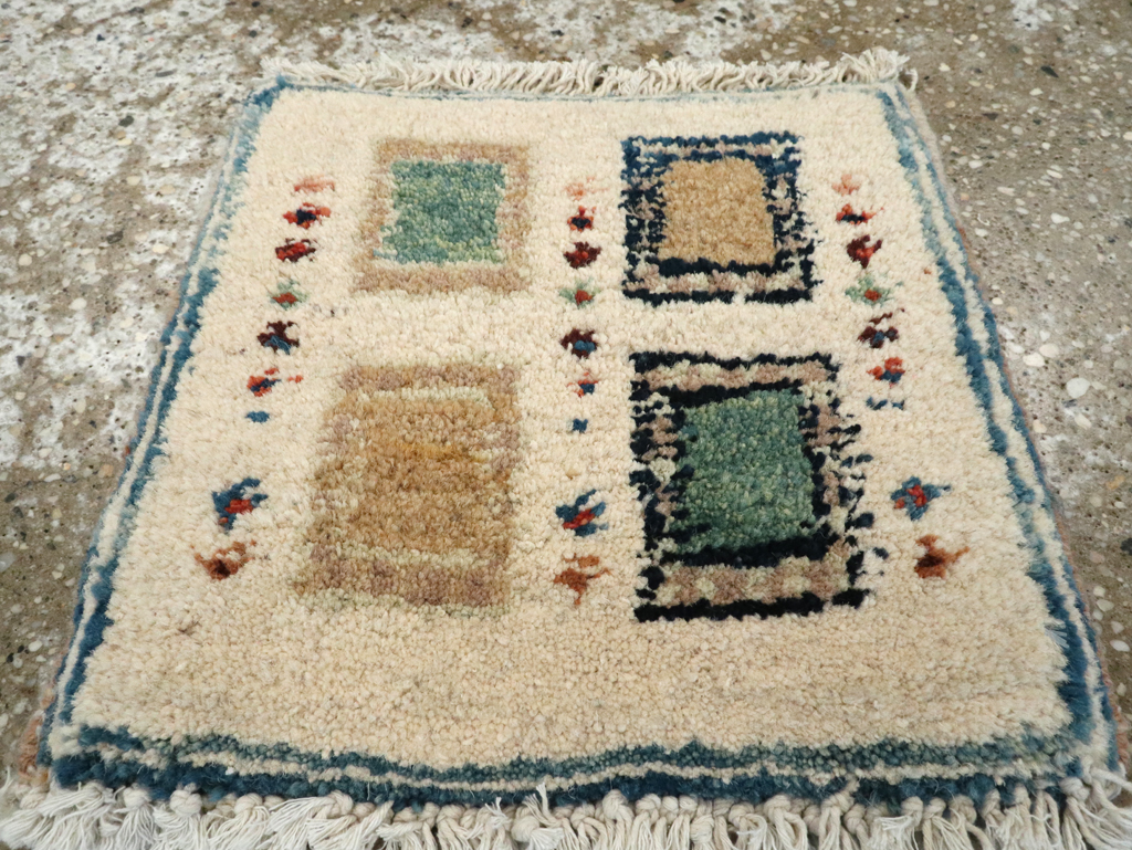 Vintage Persian Gabbeh Tribal Throw Rug, No.26621 - Staging