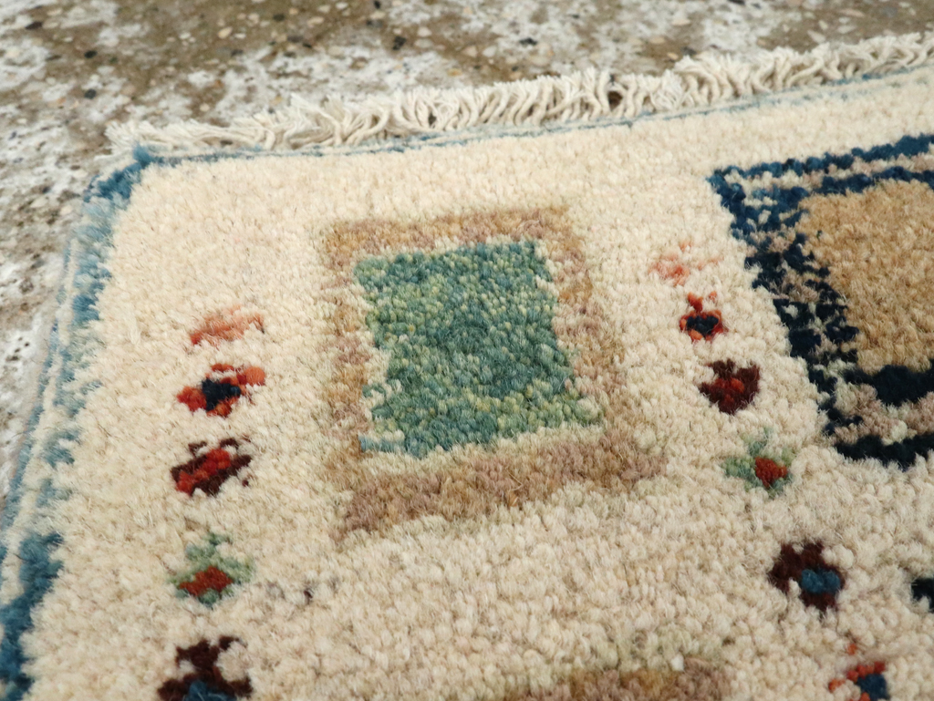 Vintage Persian Gabbeh Tribal Throw Rug, No.26621 - Staging