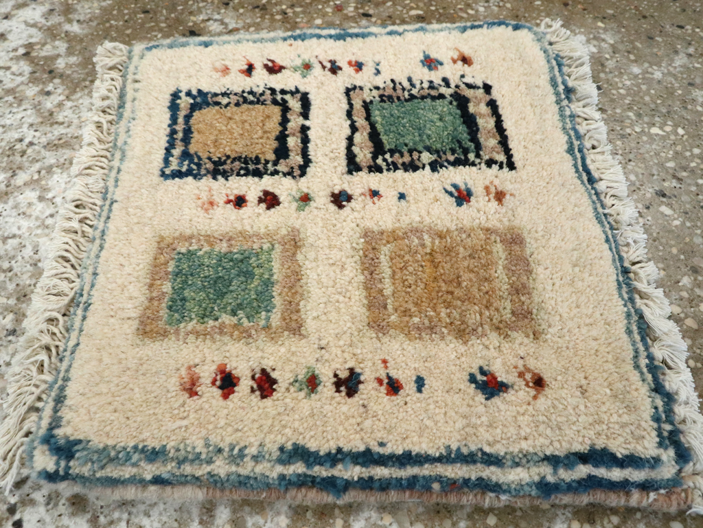 Vintage Persian Gabbeh Tribal Throw Rug, No.26621 - Staging