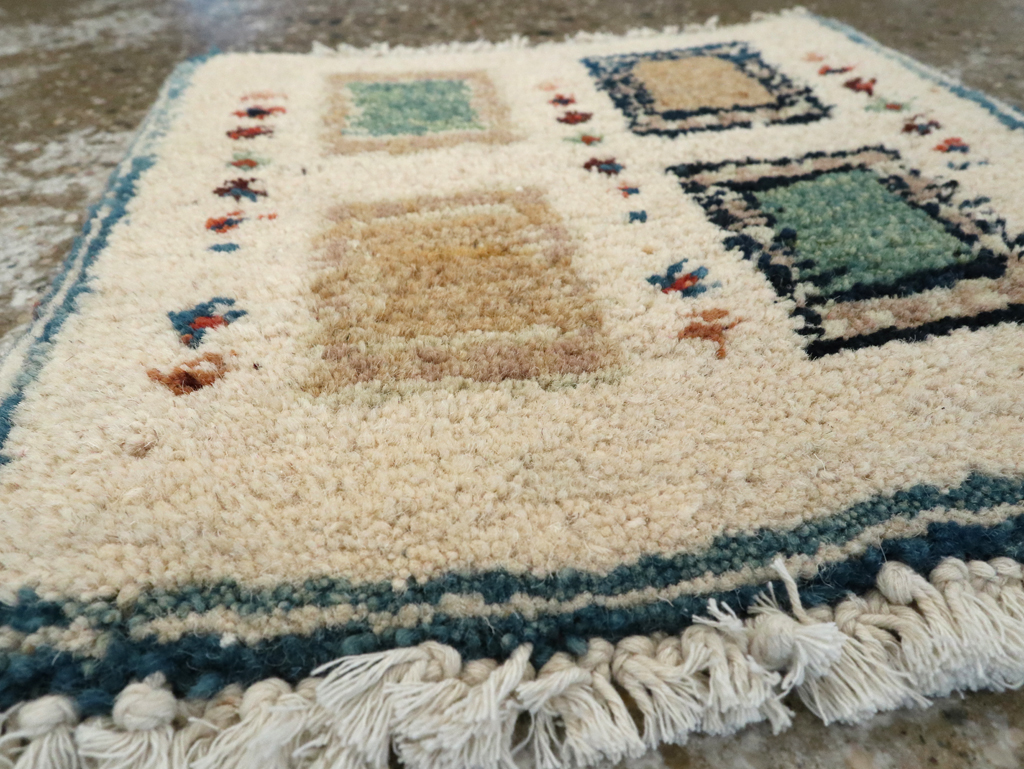 Vintage Persian Gabbeh Tribal Throw Rug, No.26621 - Staging