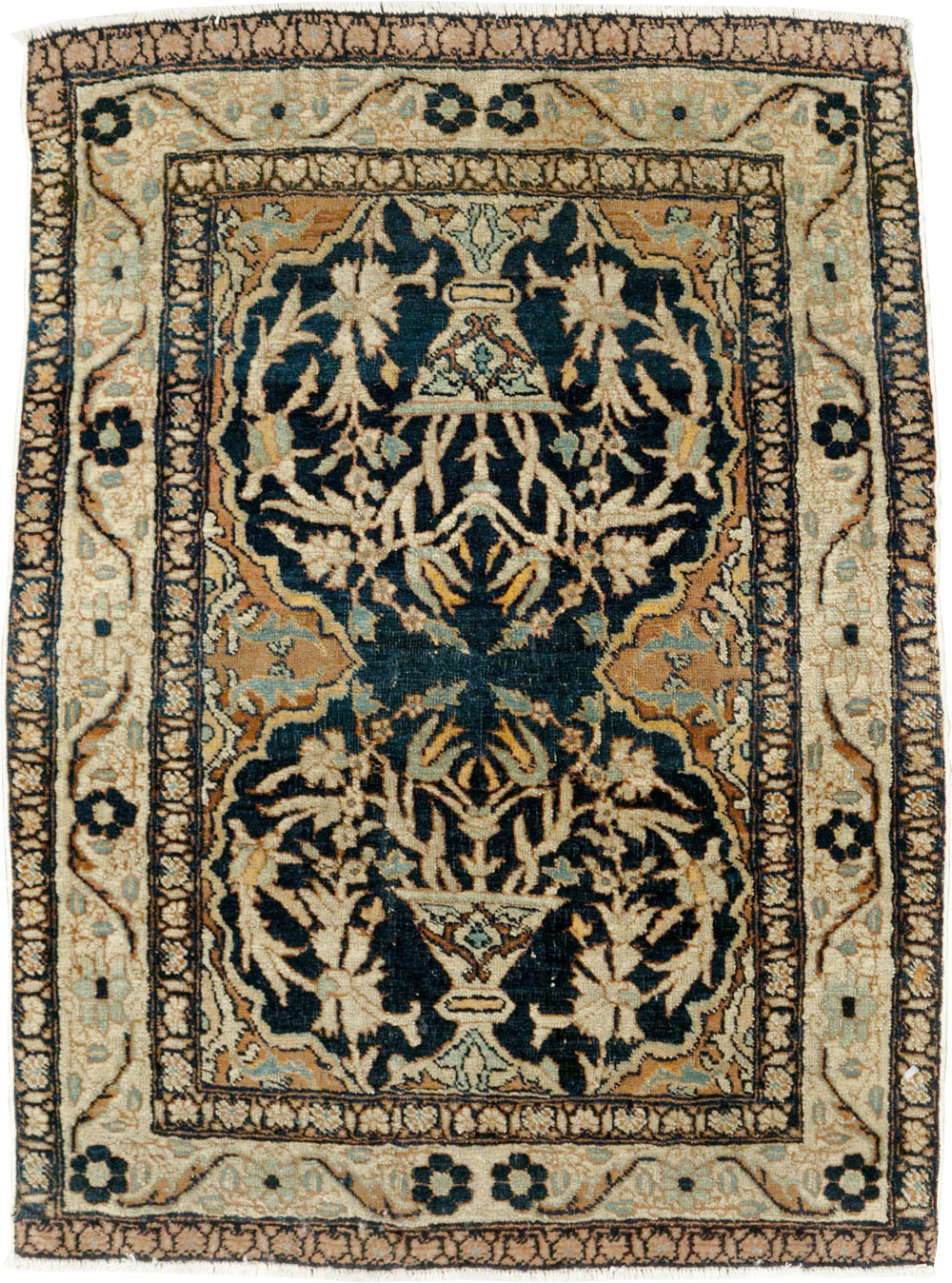 Antique Persian Tabriz Haji Jalili Throw Rug, No.26625 - Staging