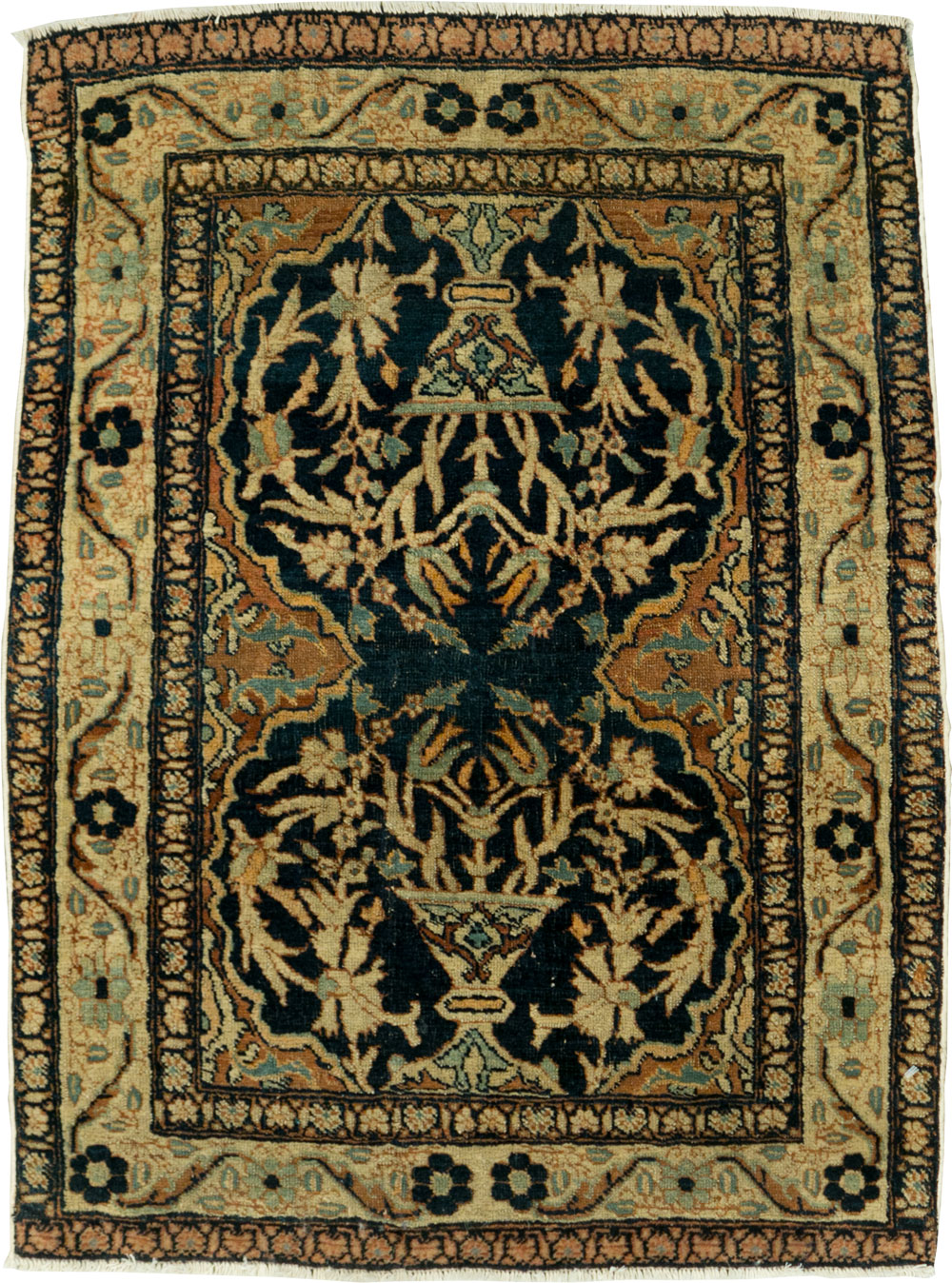 Antique Persian Tabriz Haji Jalili Throw Rug, No.26625 - Staging