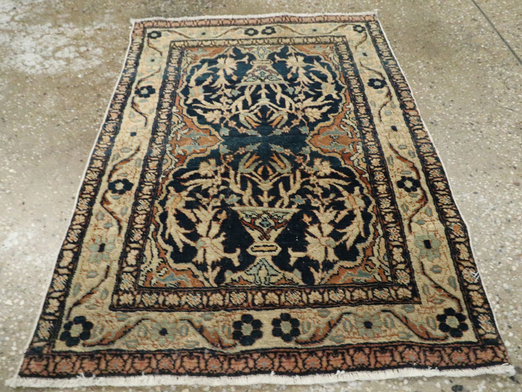 Antique Persian Tabriz Haji Jalili Throw Rug, No.26625 - Staging