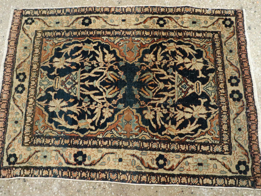 Antique Persian Tabriz Haji Jalili Throw Rug, No.26625 - Staging