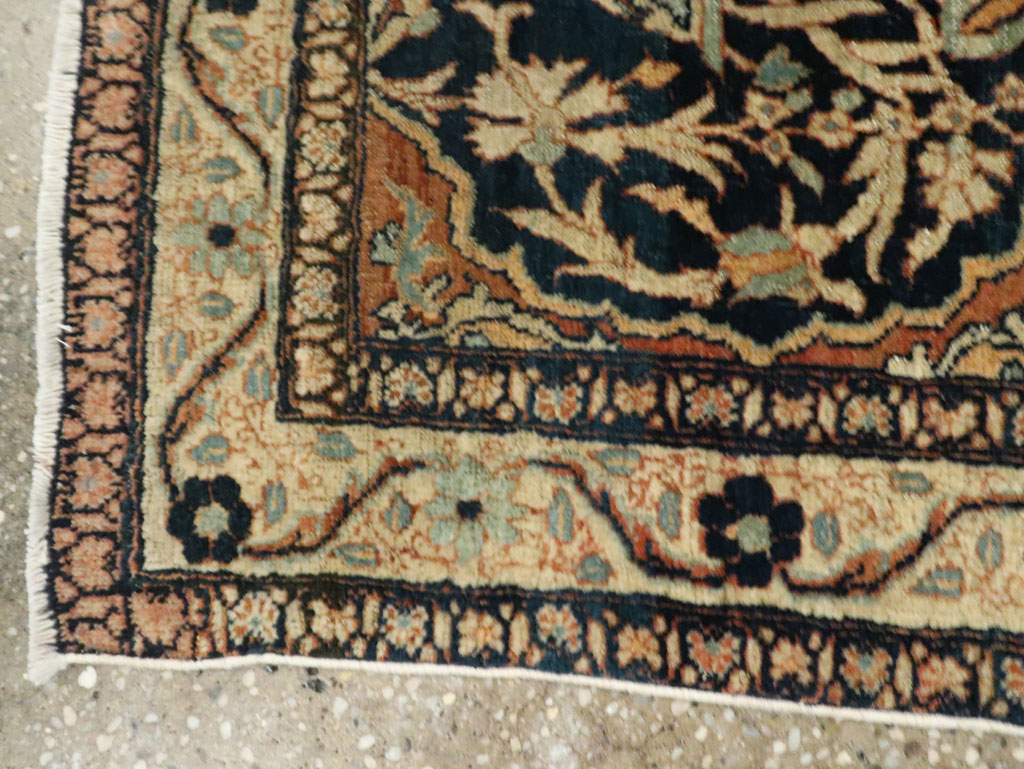 Antique Persian Tabriz Haji Jalili Throw Rug, No.26625 - Staging