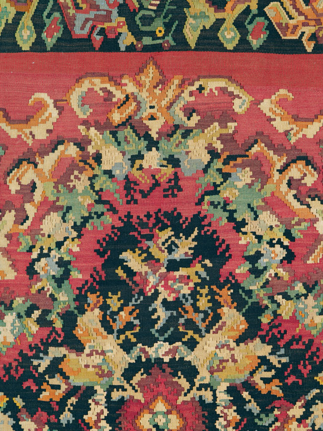 Vintage Russian Bessarabian Flatweave, No.26647 - Staging