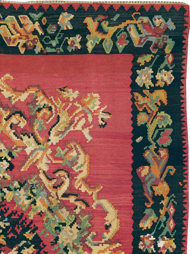 Vintage Russian Bessarabian Flatweave, No.26647 - Staging