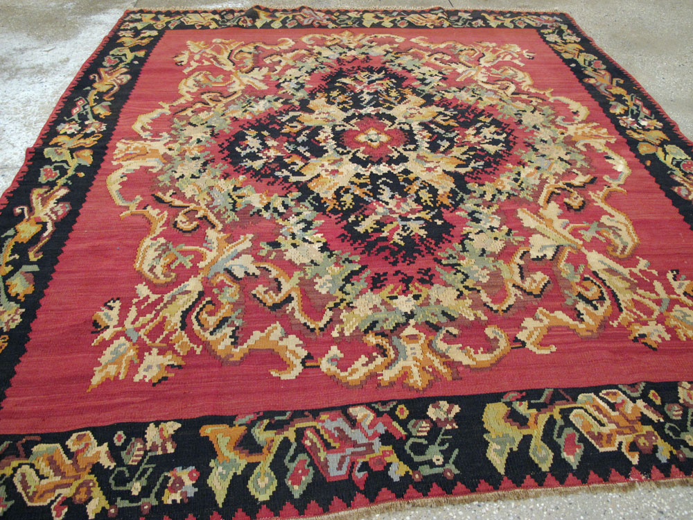 Vintage Russian Bessarabian Flatweave, No.26647 - Staging