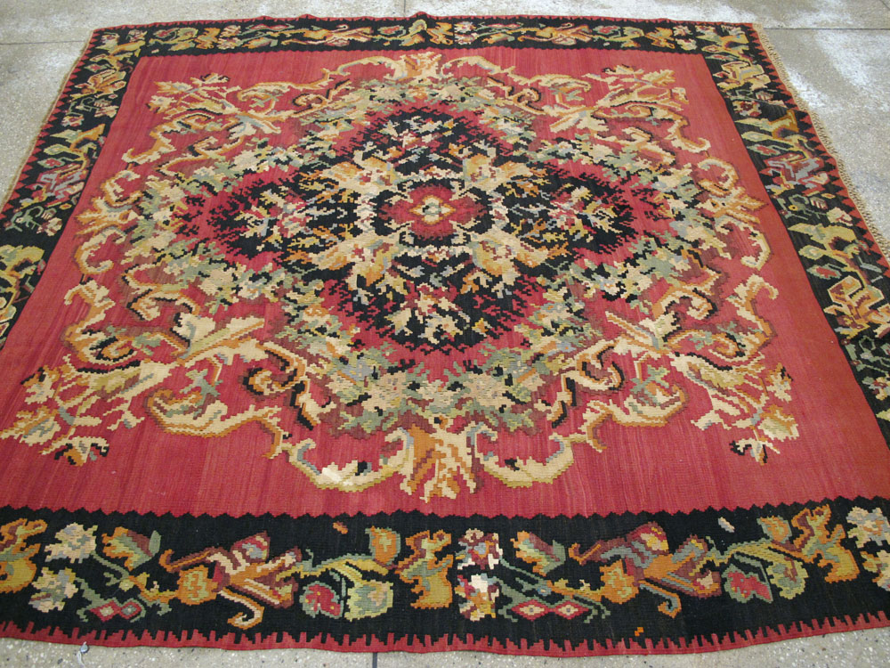Vintage Russian Bessarabian Flatweave, No.26647 - Staging