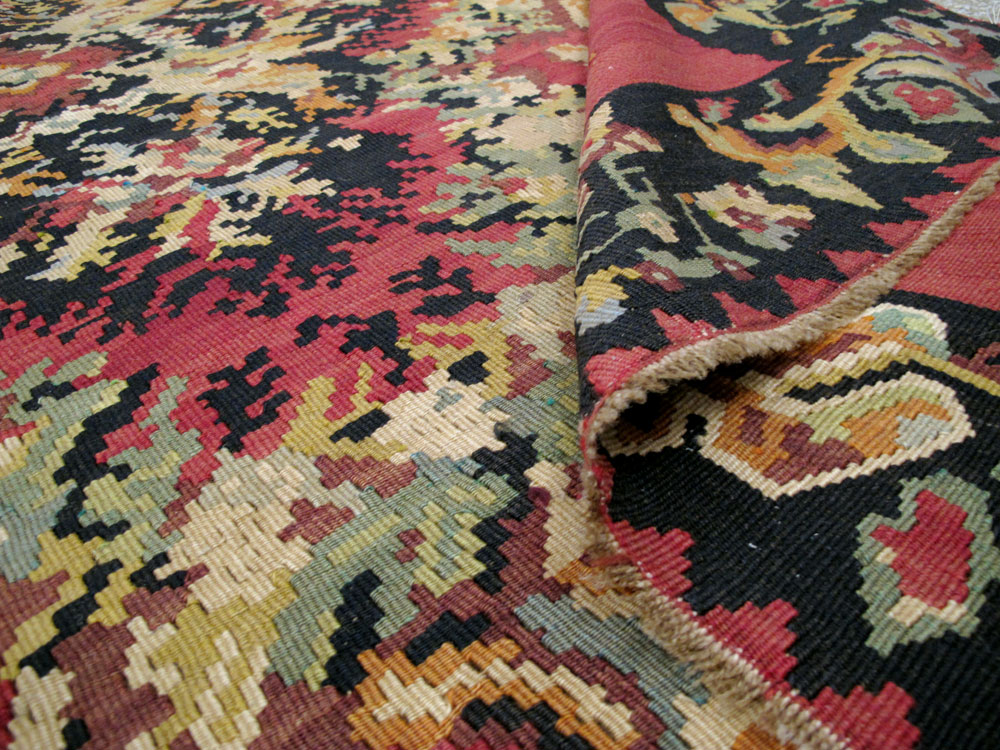 Vintage Russian Bessarabian Flatweave, No.26647 - Staging