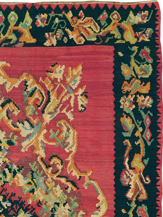 Vintage Russian Bessarabian Flatweave, No.26647 - Staging