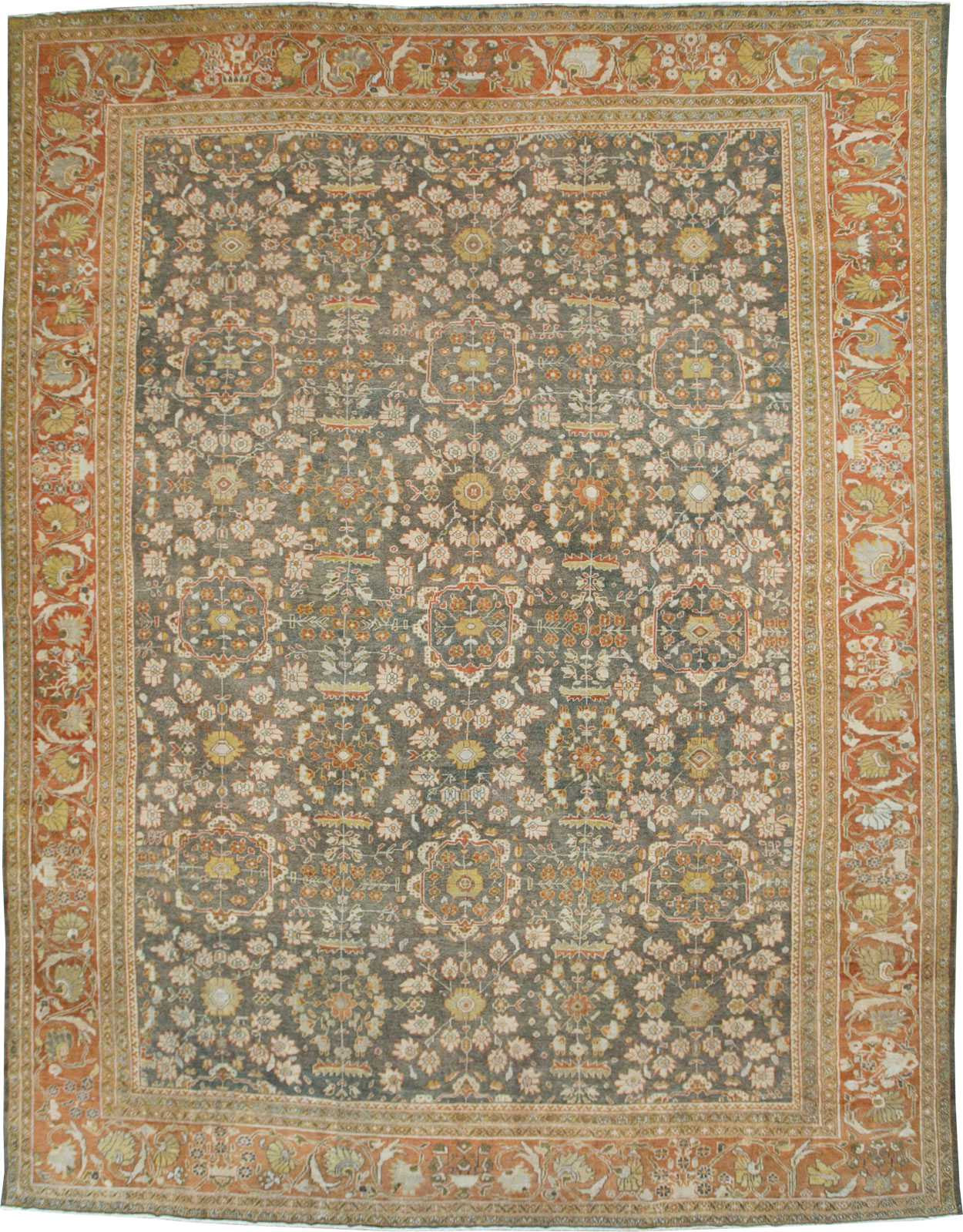 Antique Persian Mahal Oversize Carpet, No.26651 - Staging