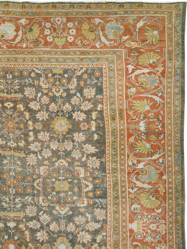 Antique Persian Mahal Oversize Carpet, No.26651 - Staging