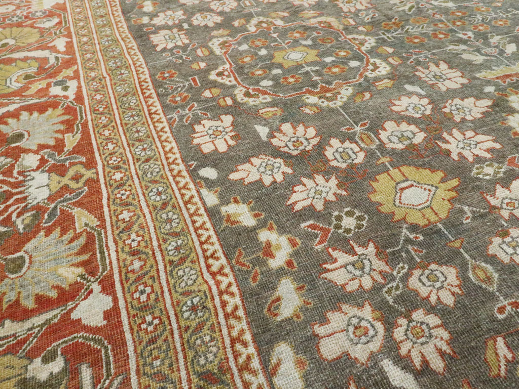 Antique Persian Mahal Oversize Carpet, No.26651 - Staging