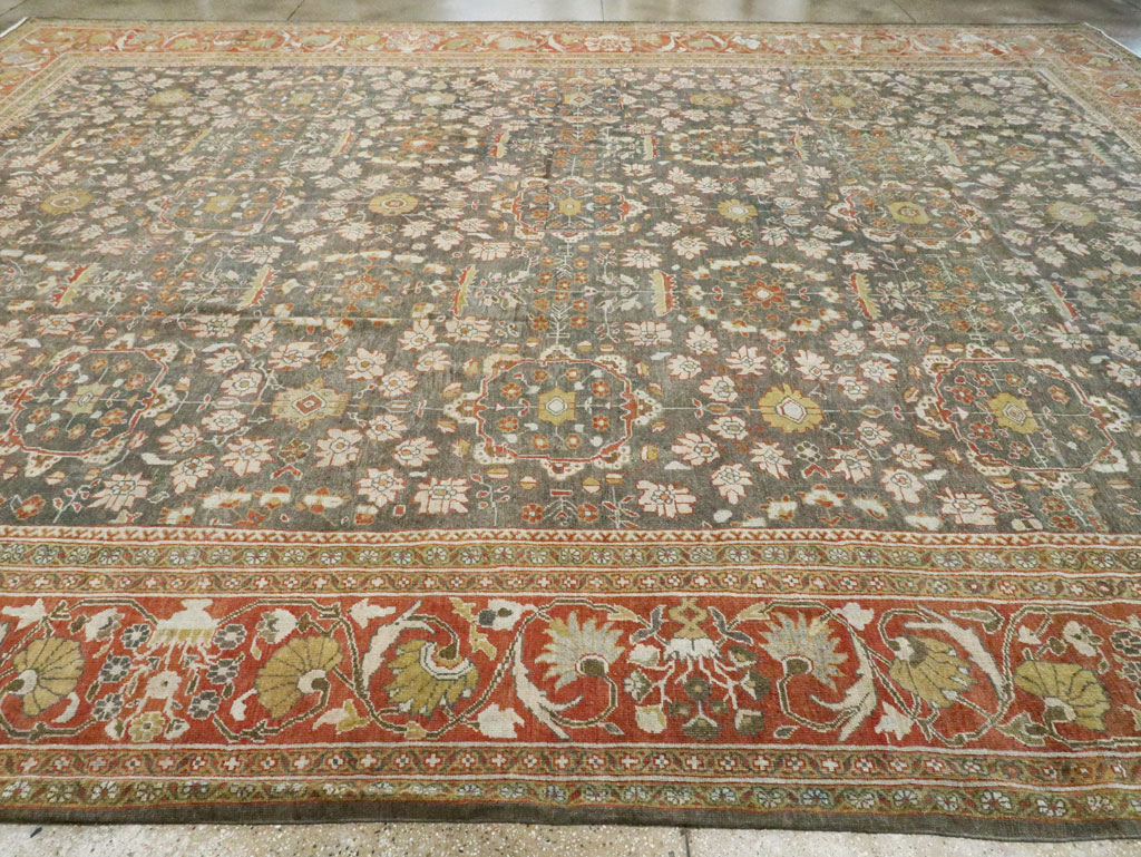 Antique Persian Mahal Oversize Carpet, No.26651 - Staging