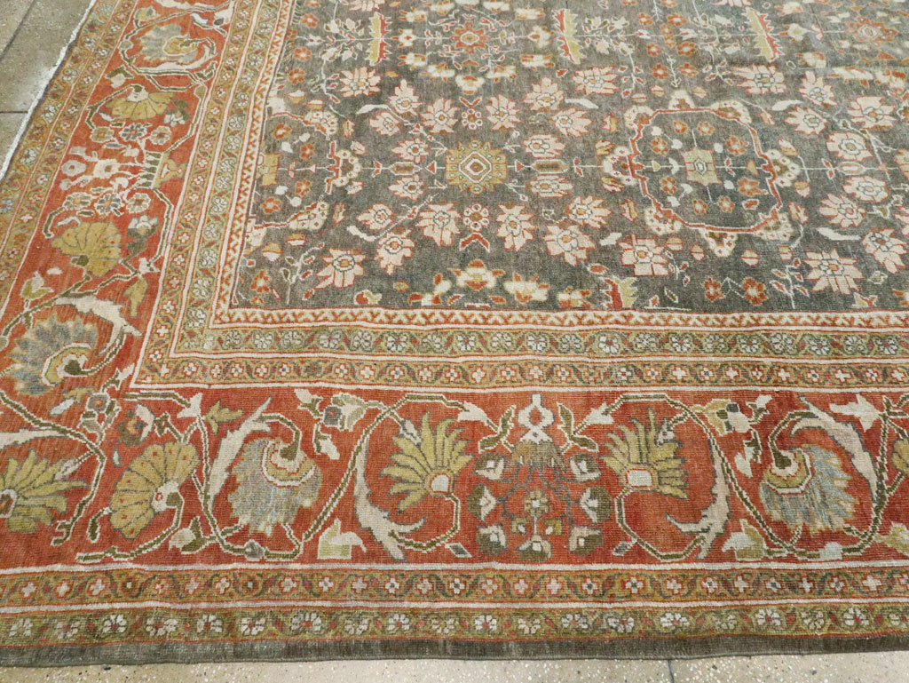Antique Persian Mahal Oversize Carpet, No.26651 - Staging