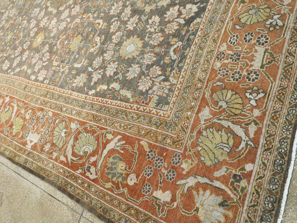 Antique Persian Mahal Oversize Carpet, No.26651 - Staging
