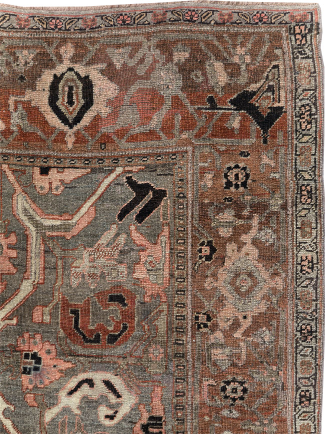 Antique Persian Bidjar Accent Rug, No.26662 - Staging