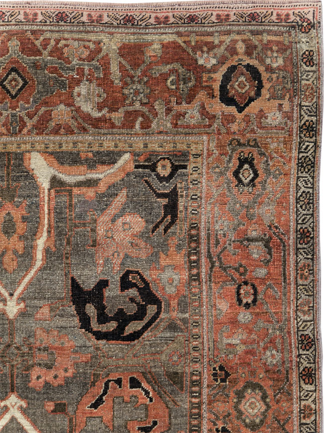 Antique Persian Bidjar Accent Rug, No.26662 - Staging