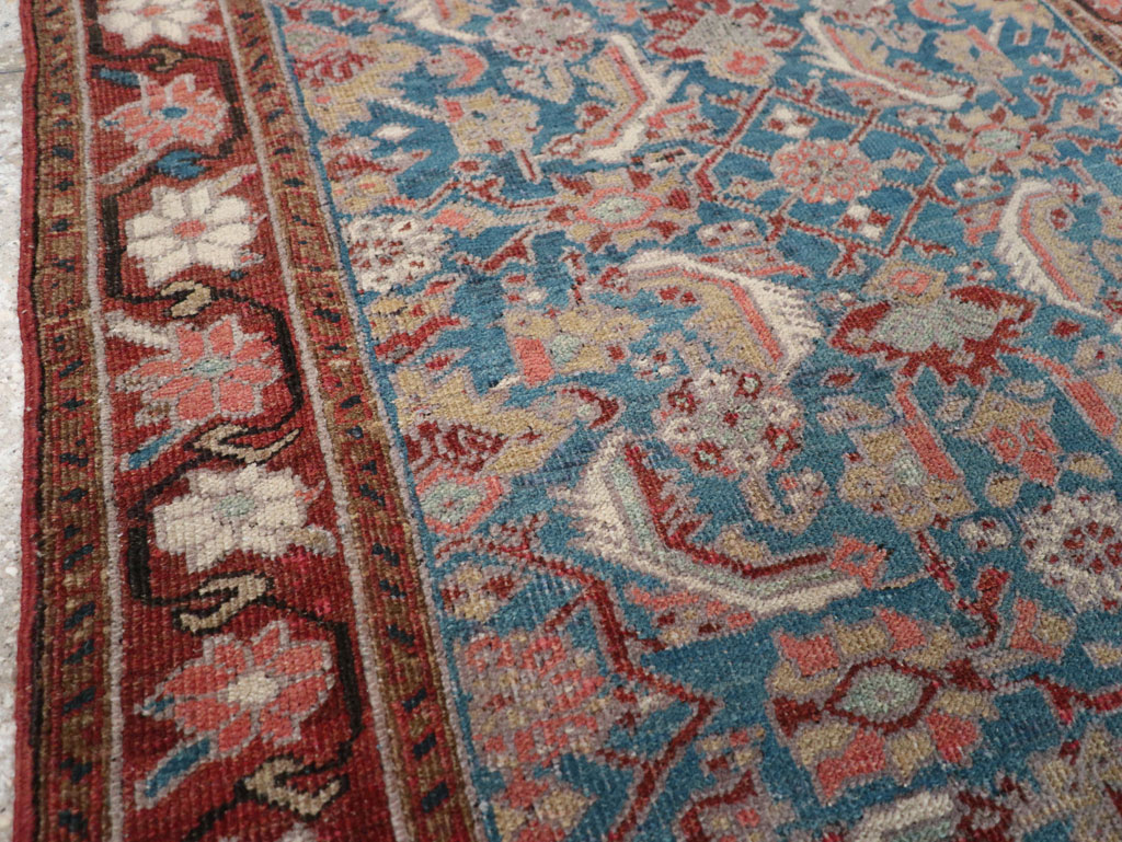 Antique Persian Heriz Throw Rug, No.26667 - Staging