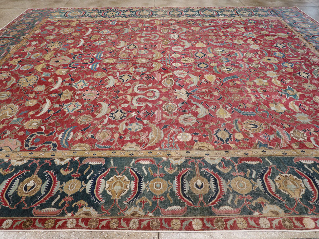 17th Century Antique Indo-Persian Isfahan Large Carpet, No.26671 - Staging