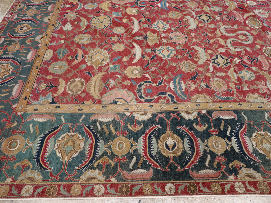17th Century Antique Indo-Persian Isfahan Large Carpet, No.26671 - Staging