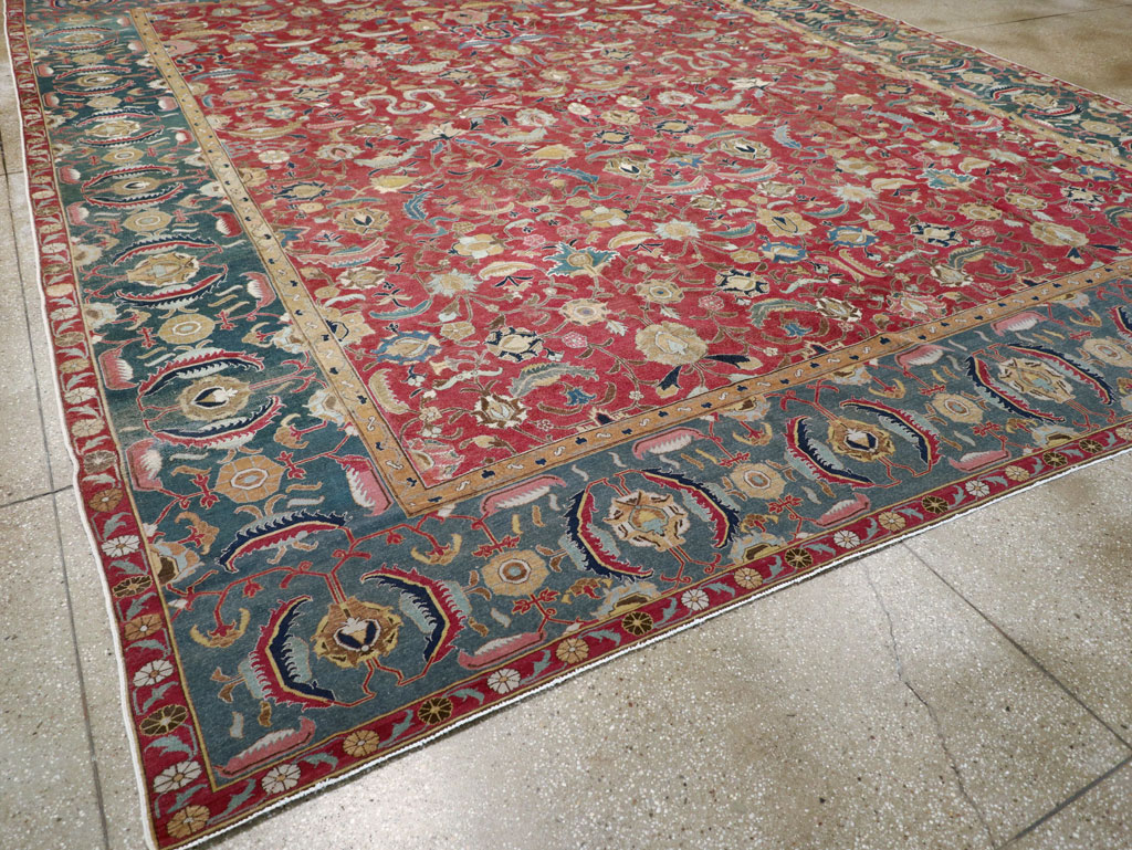 17th Century Antique Indo-Persian Isfahan Large Carpet, No.26671 - Staging