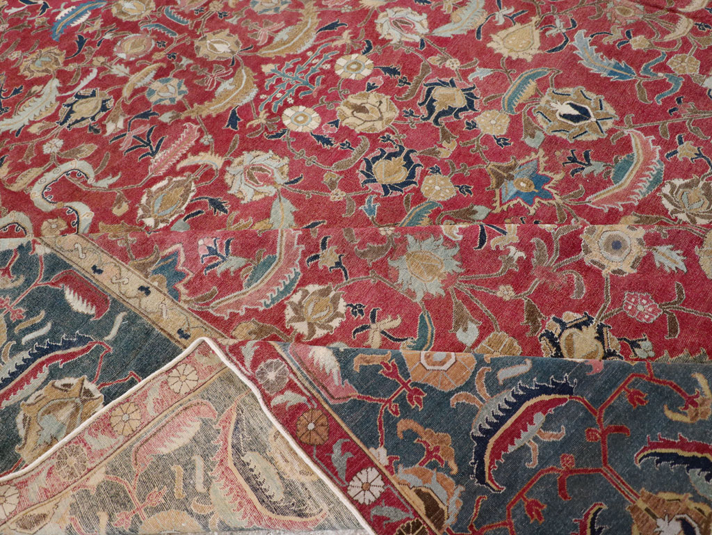 17th Century Antique Indo-Persian Isfahan Large Carpet, No.26671 - Staging