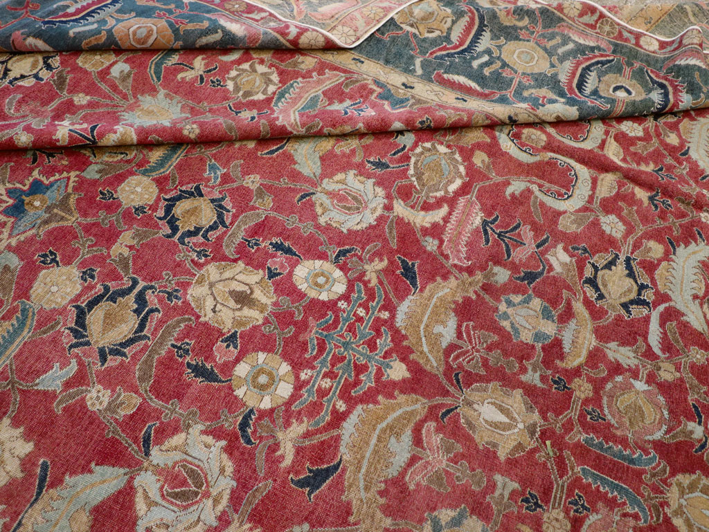 17th Century Antique Indo-Persian Isfahan Large Carpet, No.26671 - Staging