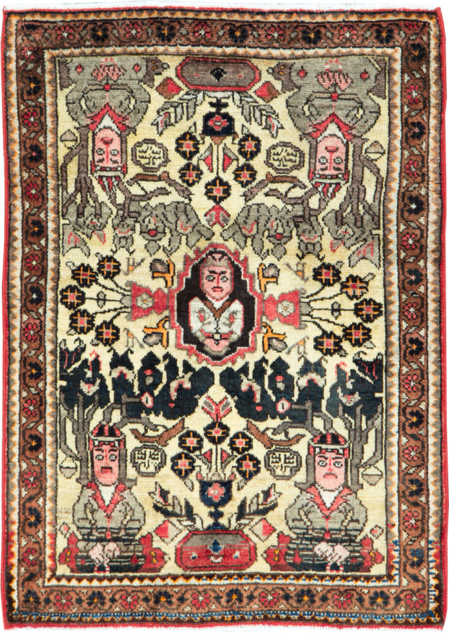 Vintage Persian Malayer Pictorial Rug (Pair: 1 of 2), No.26687 - Staging