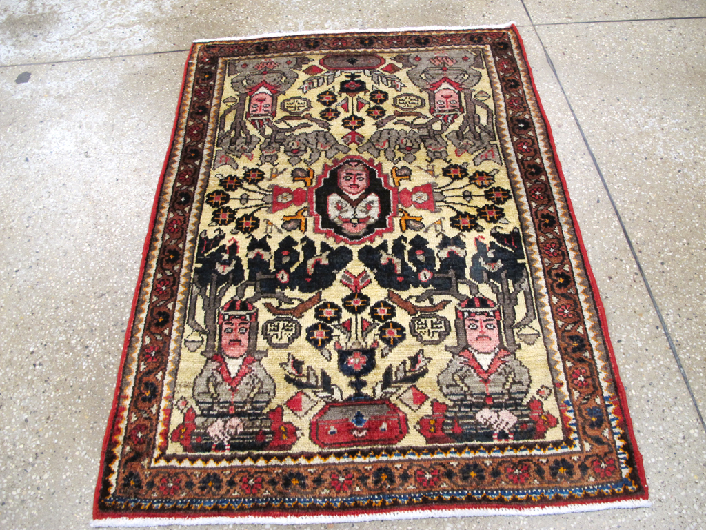 Vintage Persian Malayer Pictorial Rug (Pair: 1 of 2), No.26687 - Staging