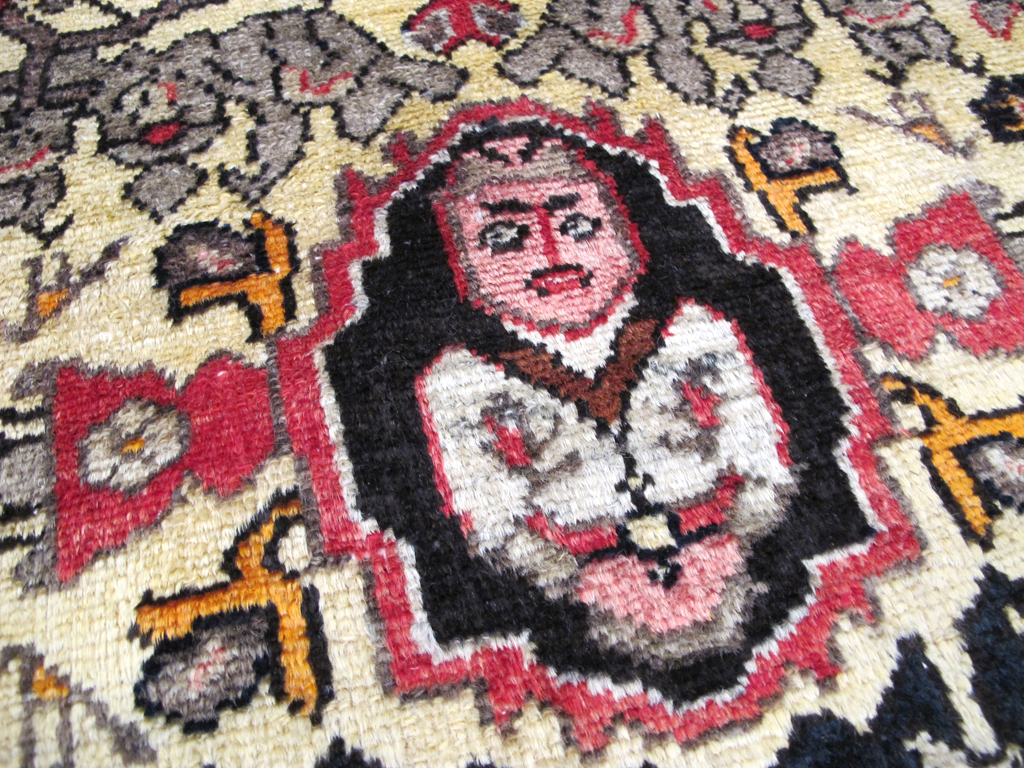 Vintage Persian Malayer Pictorial Rug (Pair: 1 of 2), No.26687 - Staging