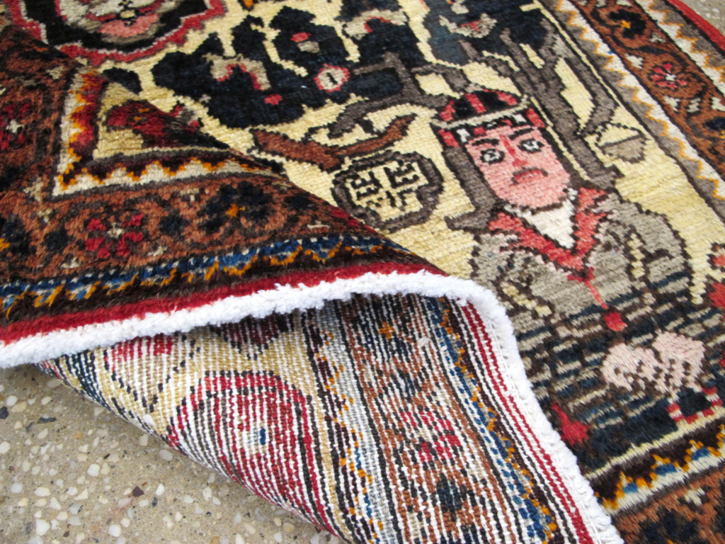 Vintage Persian Malayer Pictorial Rug (Pair: 1 of 2), No.26687 - Staging