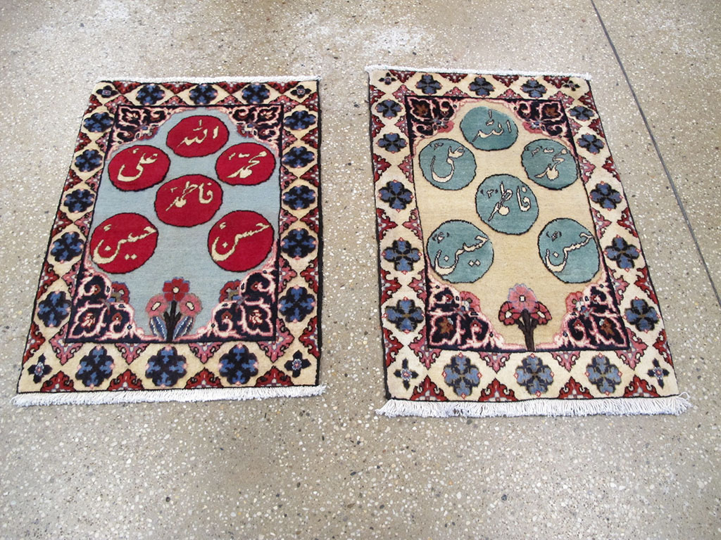 Vintage Persian Tabriz Pictorial Rug (Pair: 2 of 2), No.26690 - Staging
