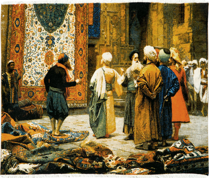 Persian Tabriz Pictorial Rug, No.26691 - Staging