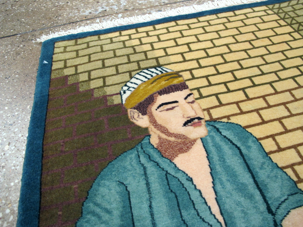 Vintage Persian Tabiz Pictorial Rug, No.26693 - Staging