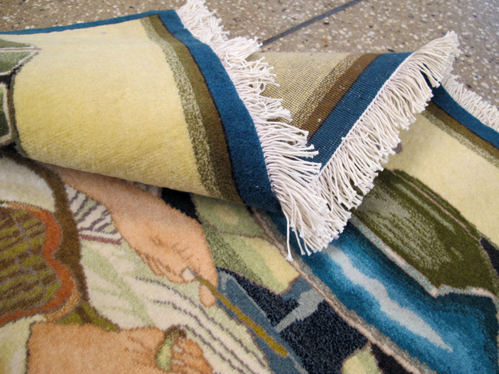 Vintage Persian Tabiz Pictorial Rug, No.26693 - Staging