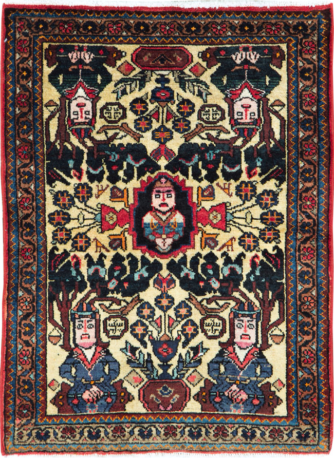 Vintage Persian Malayer Pictorial Rug (Pair: 2 of 2), No.26694 - Staging