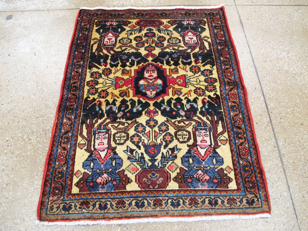 Vintage Persian Malayer Pictorial Rug (Pair: 2 of 2), No.26694 - Staging