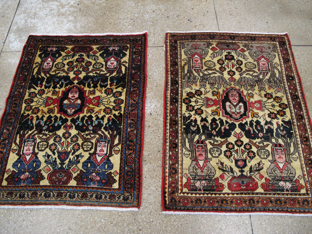 Vintage Persian Malayer Pictorial Rug (Pair: 2 of 2), No.26694 - Staging