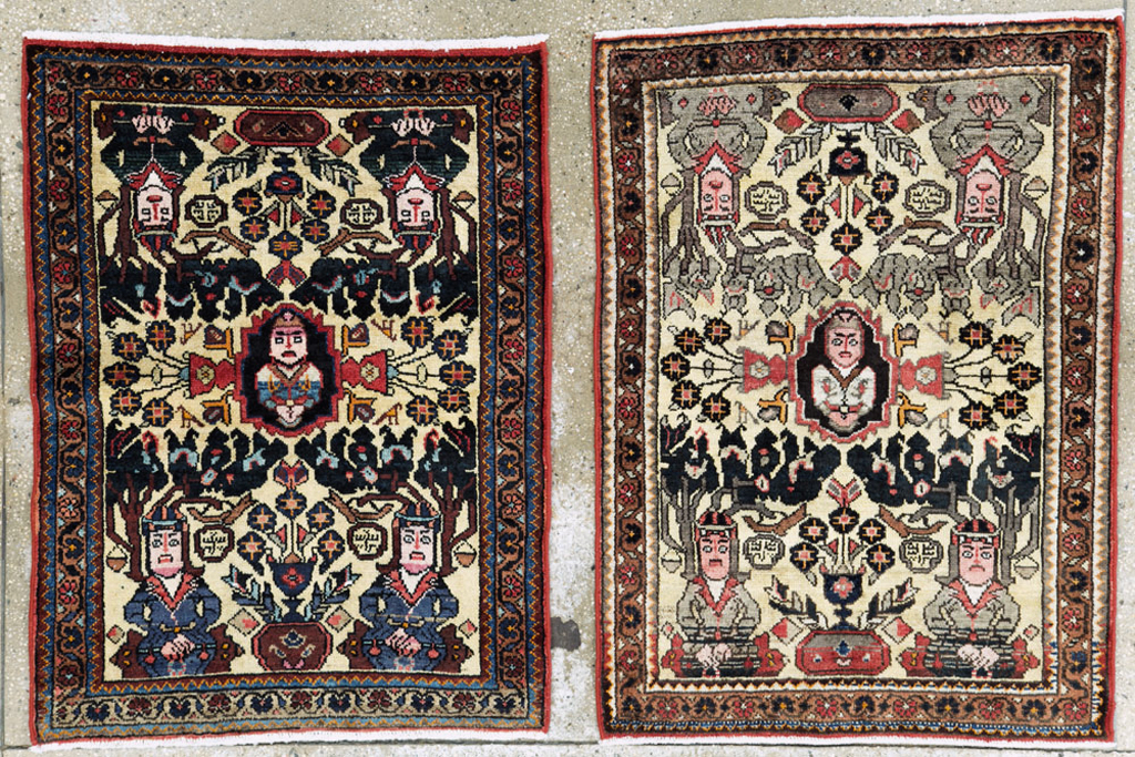 Vintage Persian Malayer Pictorial Rug (Pair: 2 of 2), No.26694 - Staging