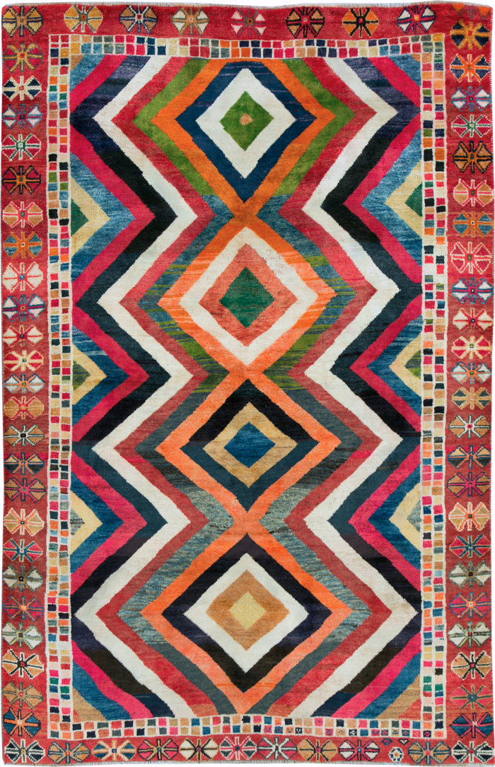 Vintage Persian Gabbeh Rug, No.26701 - Staging